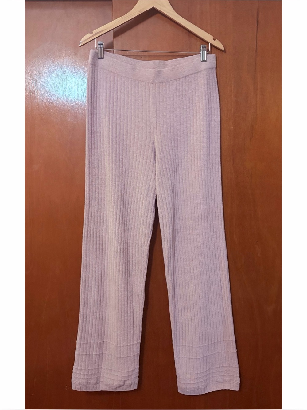 Barefoot Dreams Textured Hem Rib Pants Teaberry Cozy Chic Ultra Lite - Picture 5 of 13